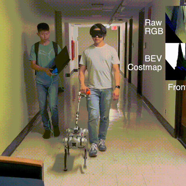System configuration and navigation of a guide dog robot: Toward animal guide dog-level guiding work